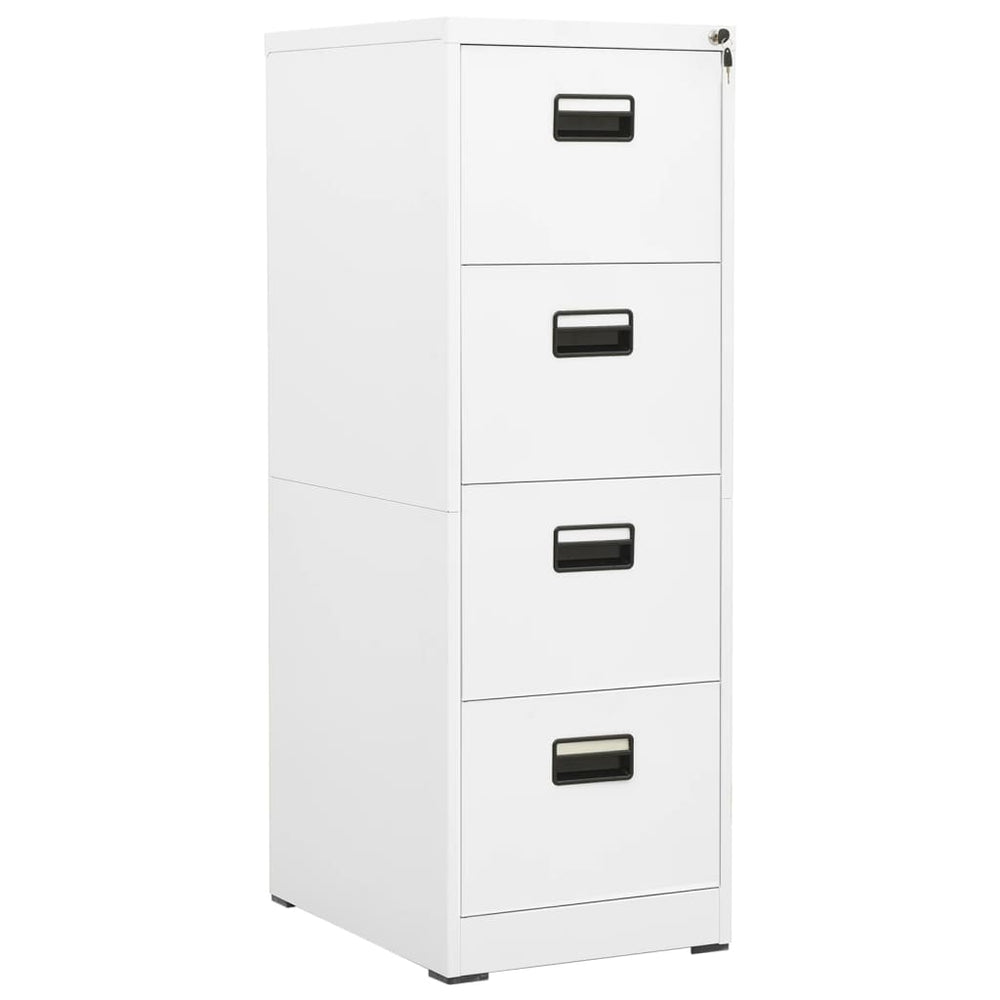 Weißer Aktenschrank aus Stahl, 133 cm