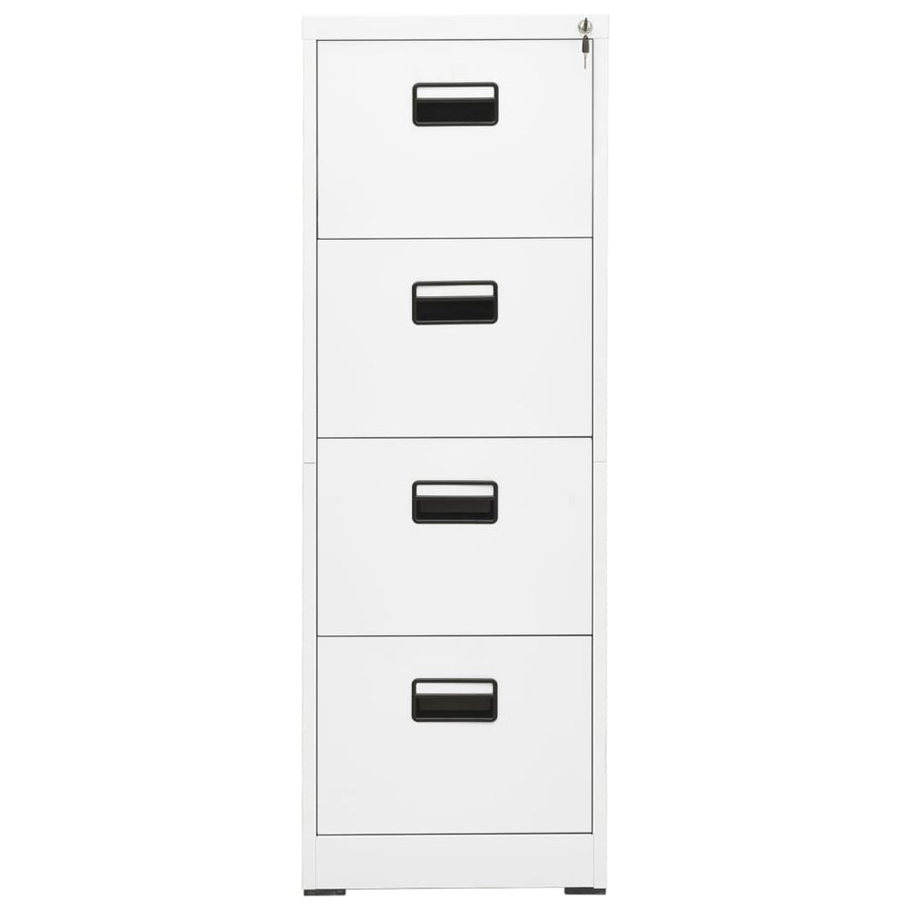 Weißer Aktenschrank aus Stahl, 133 cm