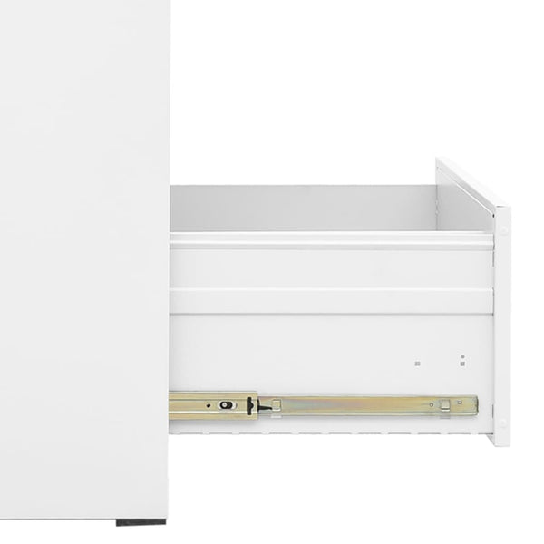 Weißer Aktenschrank aus Stahl, 133 cm