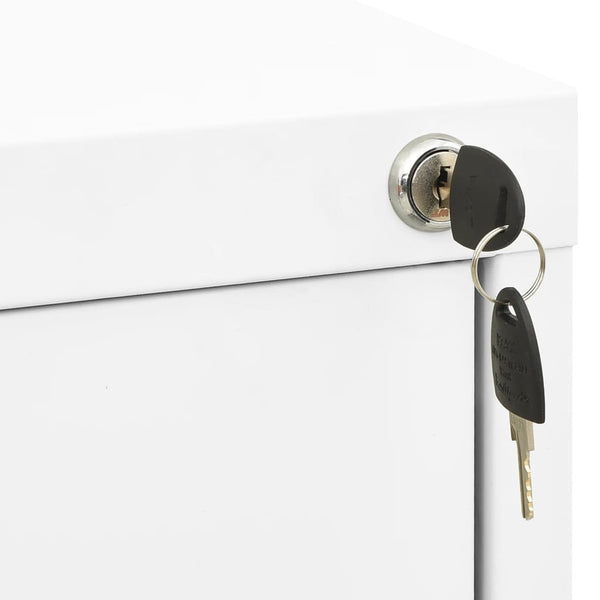 Weißer Aktenschrank aus Stahl, 133 cm