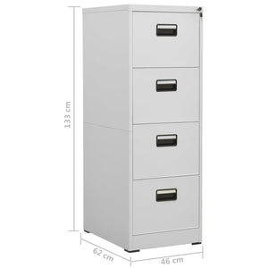 vidaXL Classeur gris clair 46x62x133 cm acier