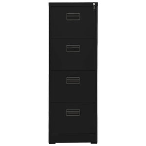Schwarzer Aktenschrank aus Stahl, 46x62x133 cm
