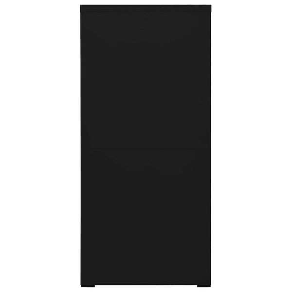 Schwarzer Aktenschrank aus Stahl, 46x62x133 cm