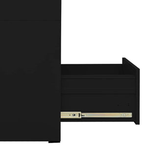 Schwarzer Aktenschrank aus Stahl, 46x62x133 cm