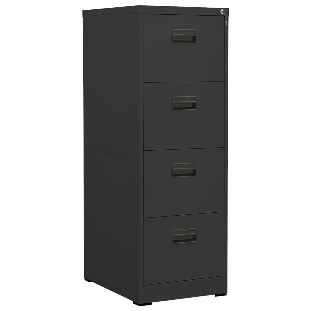 Aktenschrank Anthrazit Stahl 4 Schubladen