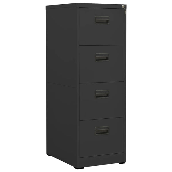 Aktenschrank Anthrazit Stahl 4 Schubladen