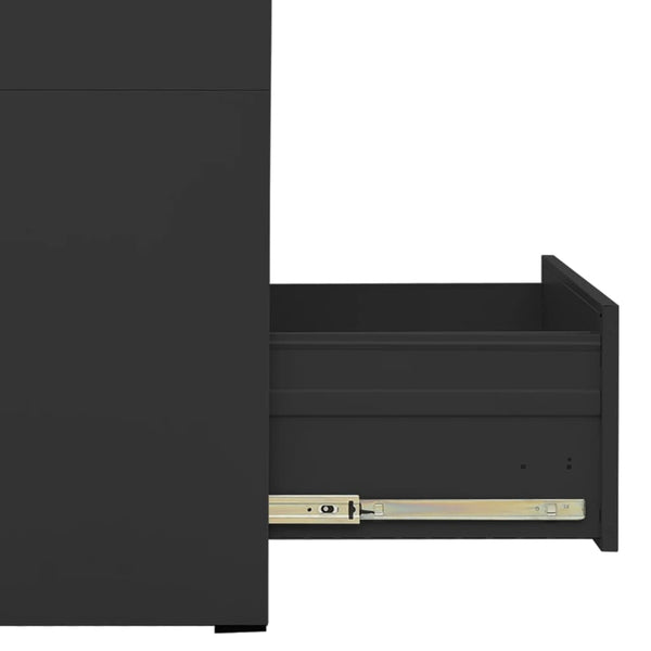 Aktenschrank Anthrazit Stahl 4 Schubladen