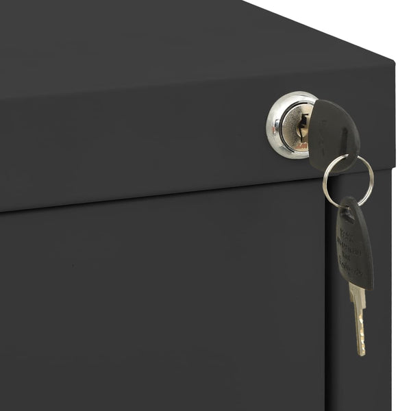 Aktenschrank Anthrazit Stahl 4 Schubladen