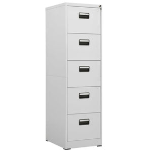 Aktenschrank Stahl Hellgrau, 164 cm