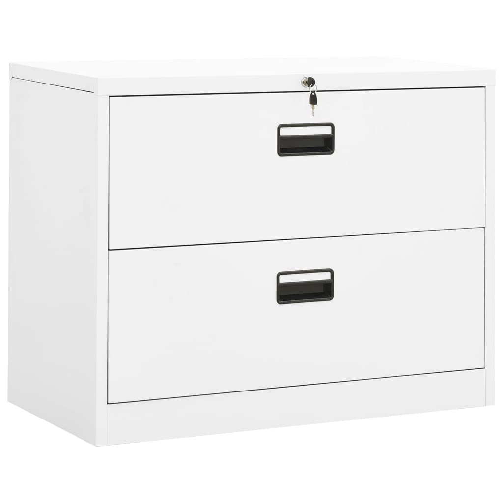 Aktenschrank Weiß Stahl 90 cm