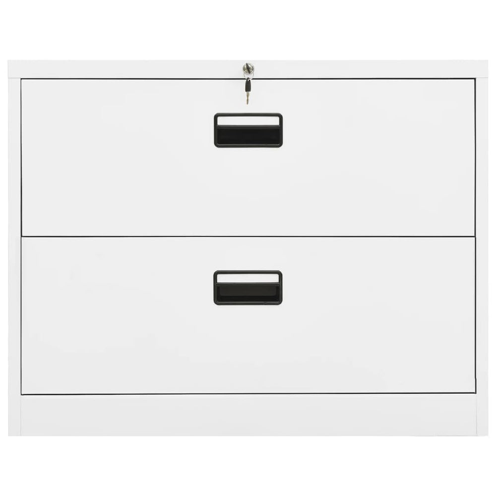 Aktenschrank Weiß Stahl 90 cm