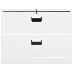 Aktenschrank Weiß Stahl 90 cm