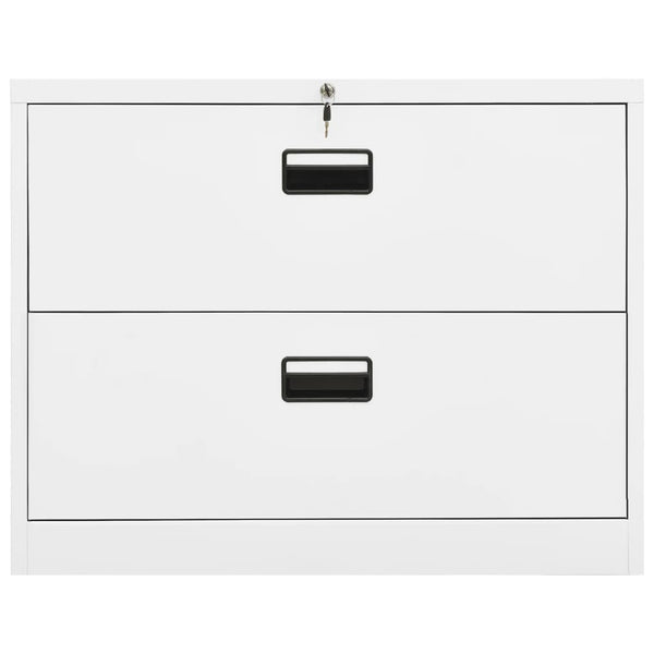 Aktenschrank Weiß Stahl 90 cm