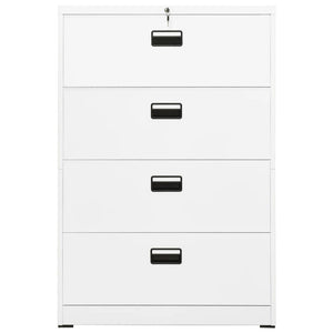 Aktenschrank Weiß Stahl 90x46x134 cm