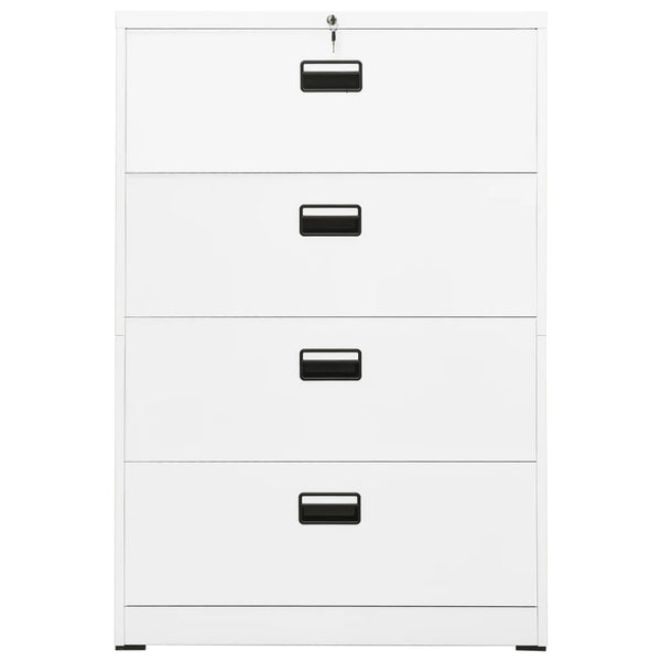 Aktenschrank Weiß Stahl 90x46x134 cm