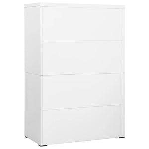 Aktenschrank Weiß Stahl 90x46x134 cm