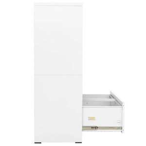 Aktenschrank Weiß Stahl 90x46x134 cm