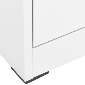 Aktenschrank Weiß Stahl 90x46x134 cm