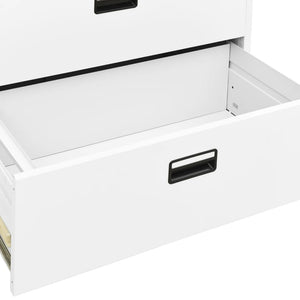 Aktenschrank Weiß Stahl 90x46x134 cm