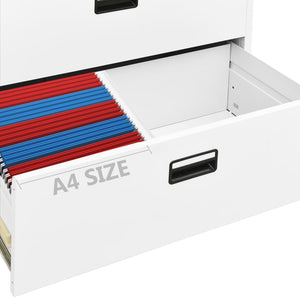 Aktenschrank Weiß Stahl 90x46x134 cm