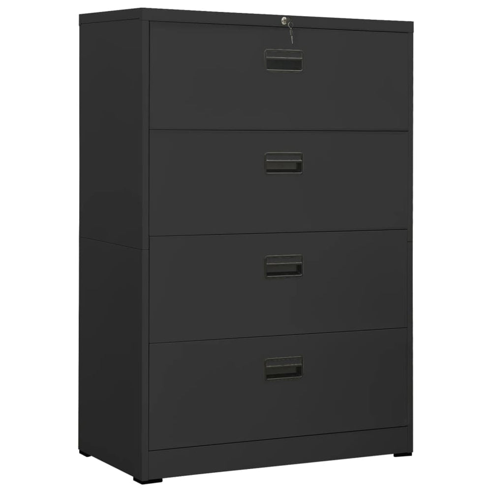 Aktenschrank Anthrazit Stahl 90x46x134cm