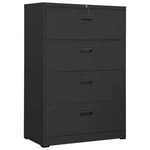 Aktenschrank Anthrazit Stahl 90x46x134cm