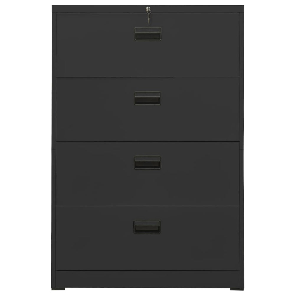 Aktenschrank Anthrazit Stahl 90x46x134cm