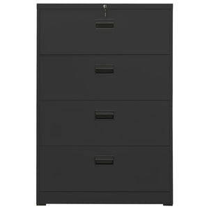 Aktenschrank Anthrazit Stahl 90x46x134cm