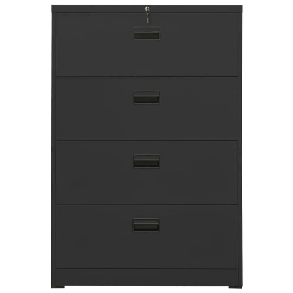 Aktenschrank Anthrazit Stahl 90x46x134cm