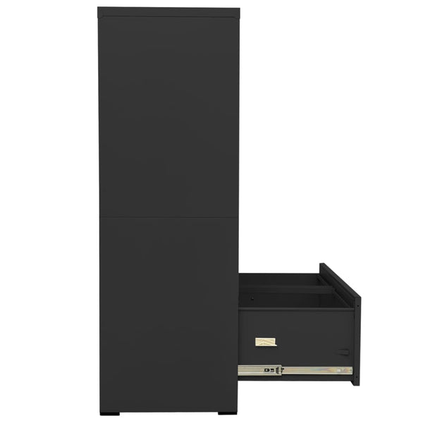 Aktenschrank Anthrazit Stahl 90x46x134cm
