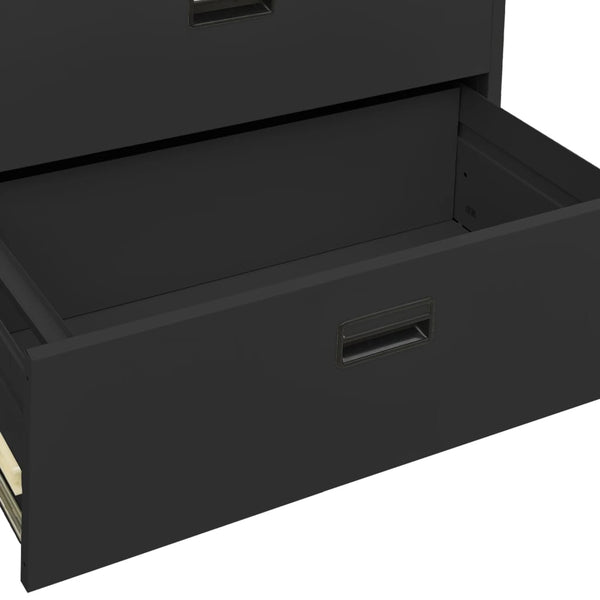 Aktenschrank Anthrazit Stahl 90x46x134cm