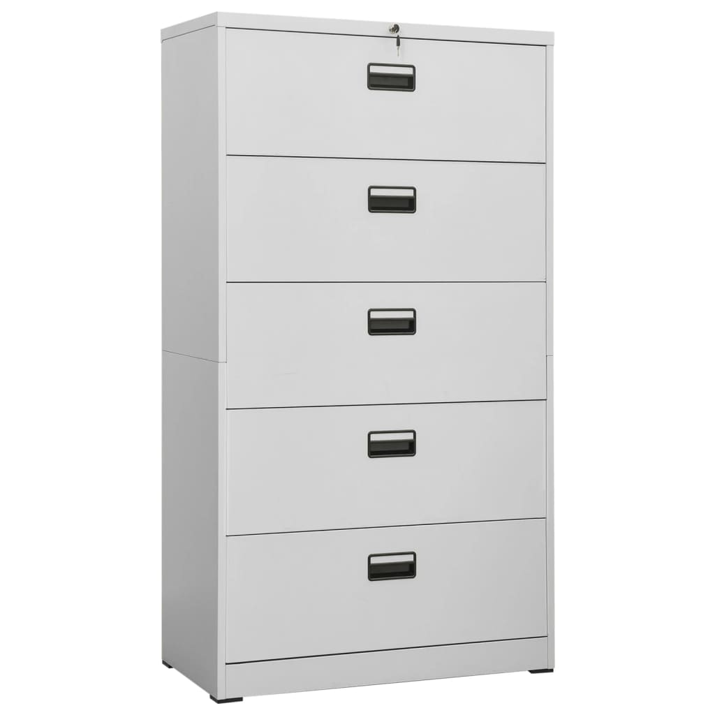 Aktenschrank Hellgrau Stahl 90x164 cm