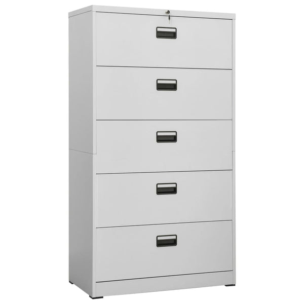Aktenschrank Hellgrau Stahl 90x164 cm