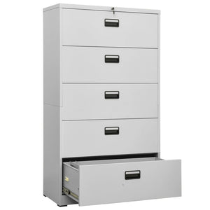 Aktenschrank Hellgrau Stahl 90x164 cm
