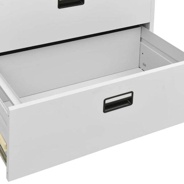 Aktenschrank Hellgrau Stahl 90x164 cm