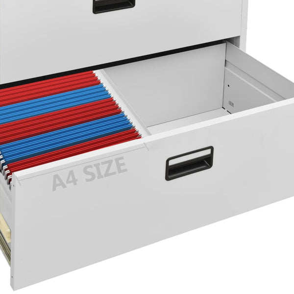 Aktenschrank Hellgrau Stahl 90x164 cm
