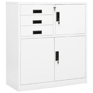 Büroschrank Weiß Stahl 90x40x102cm