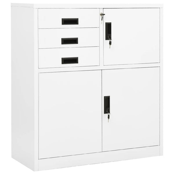 Büroschrank Weiß Stahl 90x40x102cm