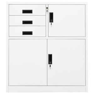 Büroschrank Weiß Stahl 90x40x102cm