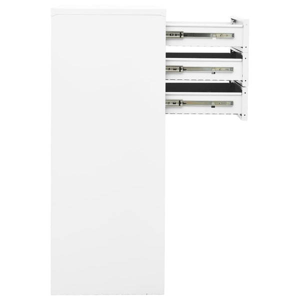 Büroschrank Weiß Stahl 90x40x102cm