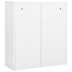 Büroschrank Weiß Stahl 90x40x102cm