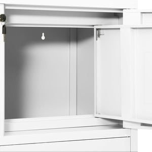 Büroschrank Weiß Stahl 90x40x102cm