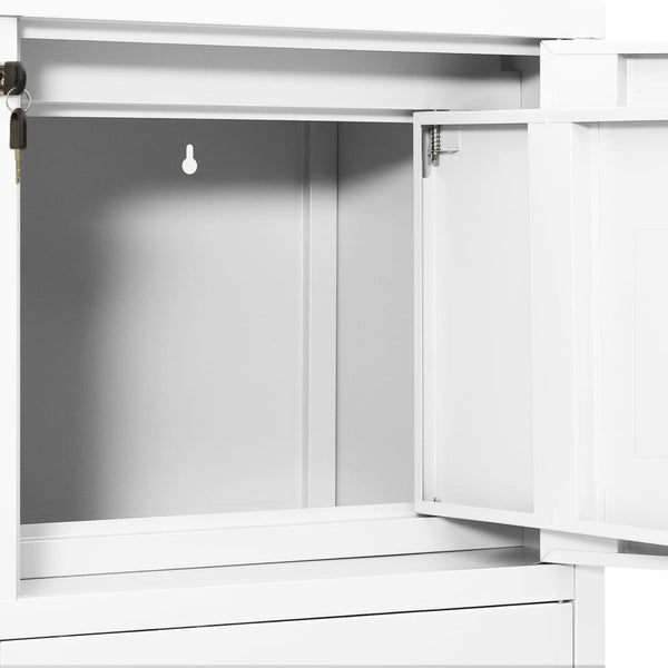 Büroschrank Weiß Stahl 90x40x102cm