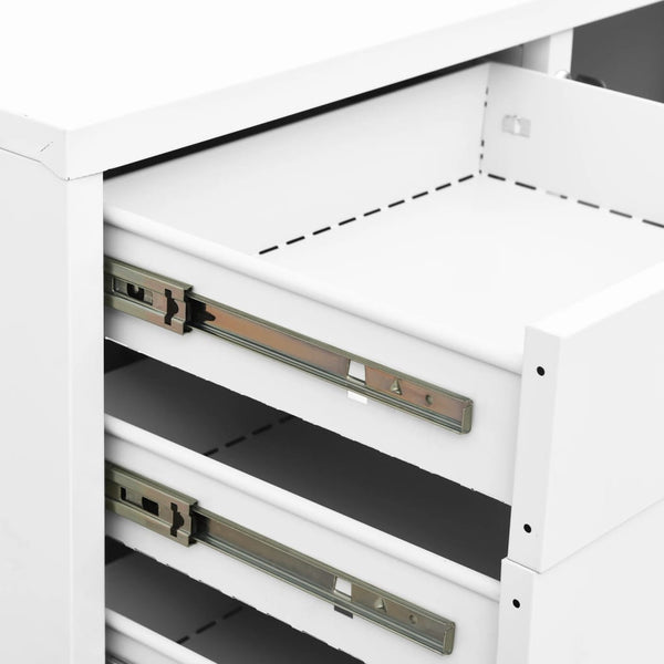 Büroschrank Weiß Stahl 90x40x102cm