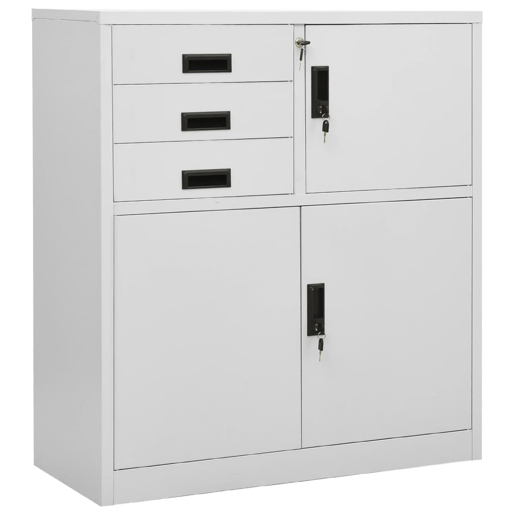 Büroschrank Stahl Hellgrau 90x40x102 cm