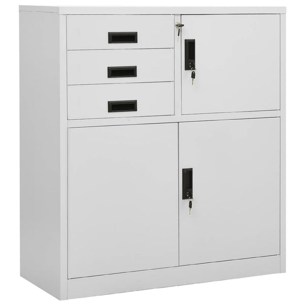 Büroschrank Stahl Hellgrau 90x40x102 cm
