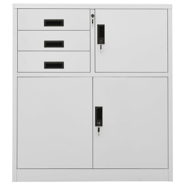 Büroschrank Stahl Hellgrau 90x40x102 cm