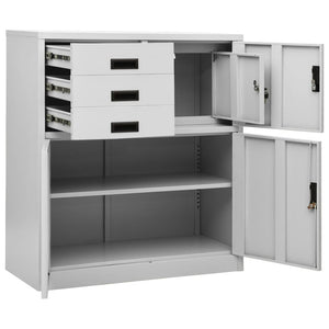 Büroschrank Stahl Hellgrau 90x40x102 cm