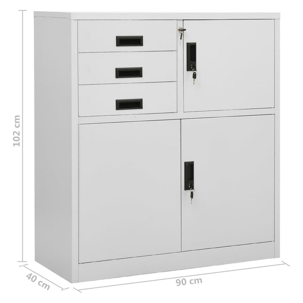 Büroschrank Stahl Hellgrau 90x40x102 cm