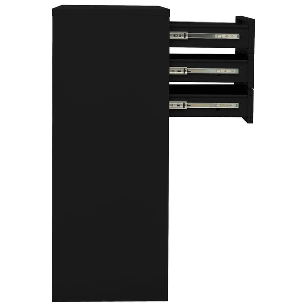 Büroschrank Schwarz Stahl 90x40x102cm